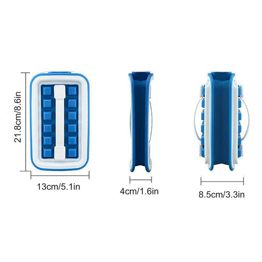 Portable Ice Cube Molds Flask Blue/White One Size