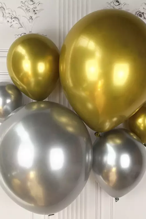 GOLD SILVER CHROME | Thick Metallic Balloons