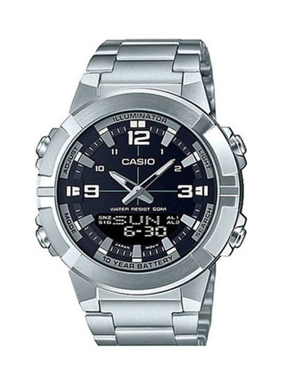Men's Analog Wristwatch AMW-870D-1AVDF - 44 mm -Silver