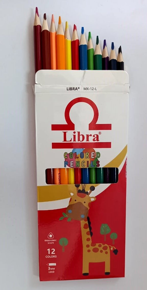12 Long Coloring Pencils Libra