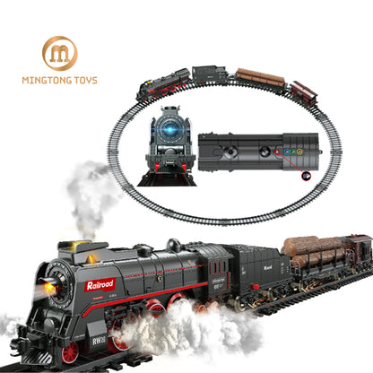 Christmas Electric Rail Train Set With Light Music DIY Assembly Track