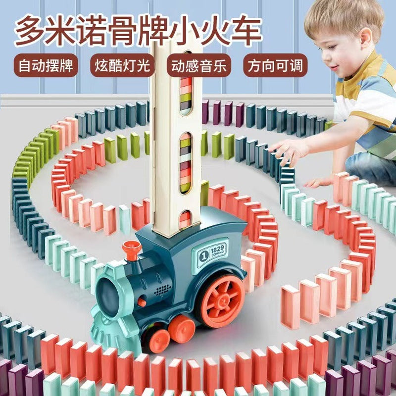 Domino Train Toy Set with 60 Pieces Domino Blocks