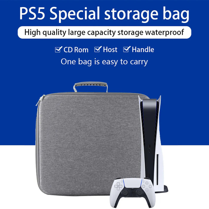 Carrying case for PS5 storage bag travel case carrying case hard shell travel bag waterproof and shockproof nylon fabric