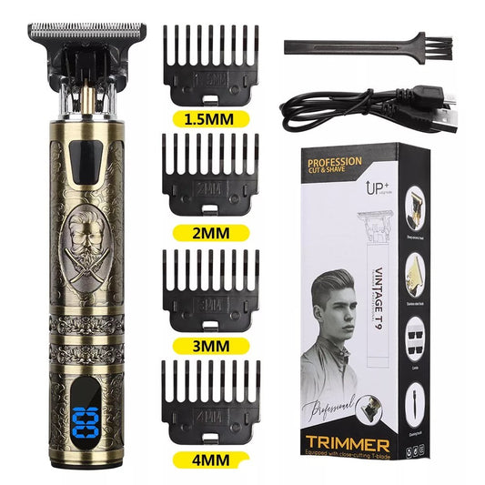 Upgraded Hair Trimmer Beard Clippers For Men Professional USB Electric T Blade Gold Trimmers Pro Li Cordless Outliner Zero Gaped Rechargeable Retro Trimmer LED Display
