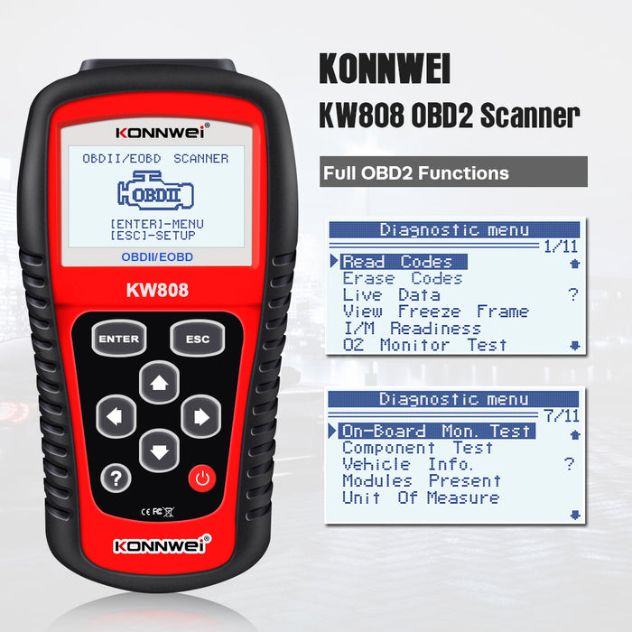 KW808 OBD 2 Car Scanner OBD2