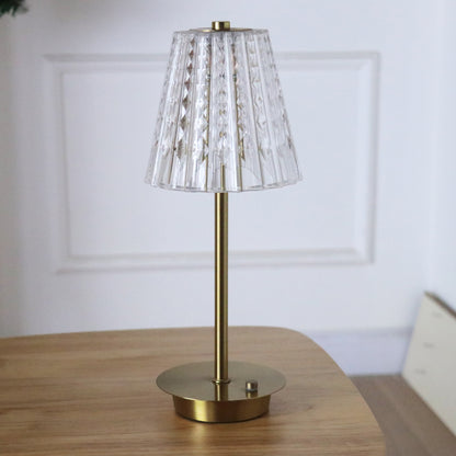 Crystal Diamond Metal Table Lamp Gold 26X12X12cm