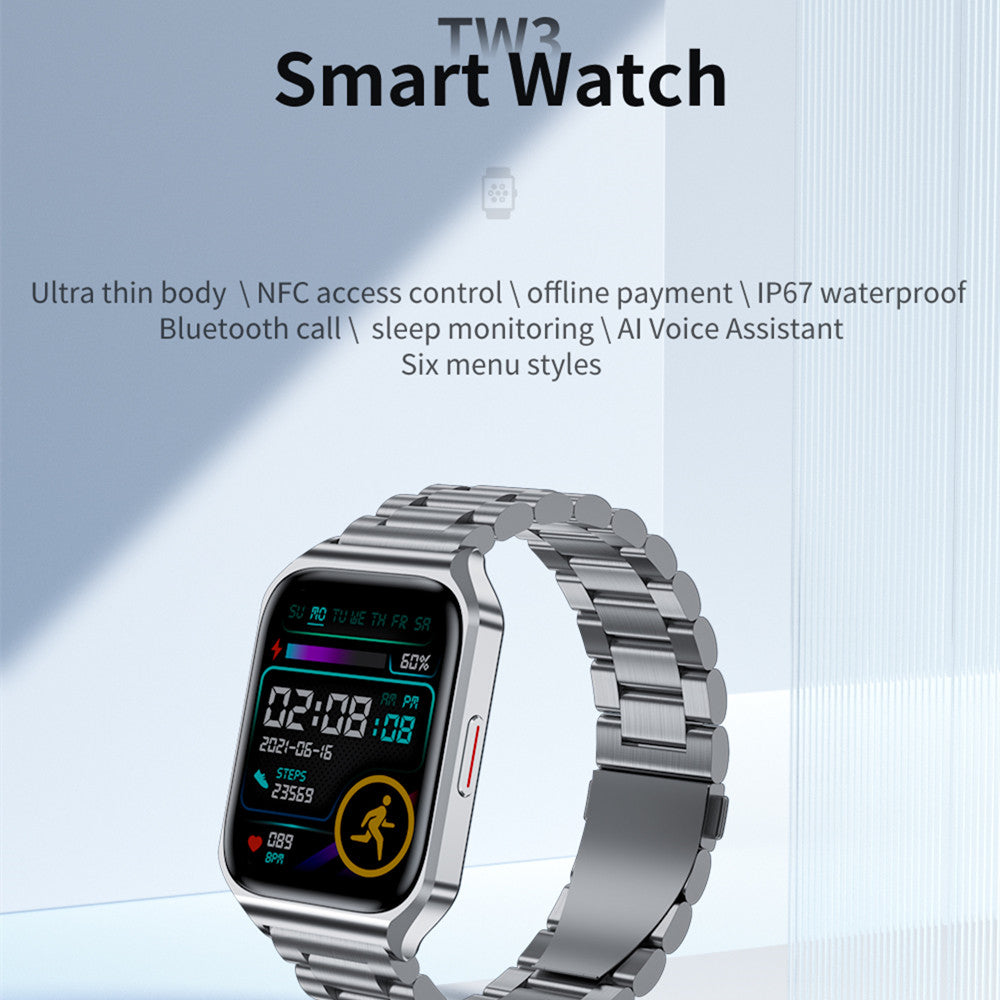 Smart Watch TW3 Men Bluetooth Call NFC AI Voice Music Sport Fitness Tracker Smartwatch Bracelet for Android IOS