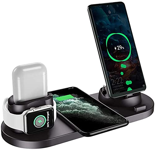 6In1 Wireless USB Charging Station with Wall Charger Charging Station