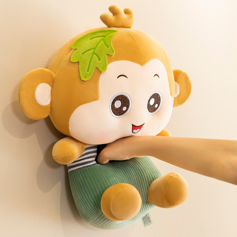 65cm Cute Soft Peach Monkey Plush Toys Office Nap Stuffed Animal Pillow Home Comfort Pillow Christmas Gift Doll For Kids Girl
