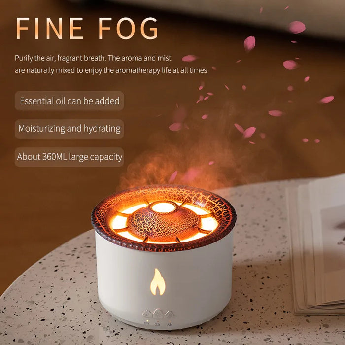 Keepwish®Flame Humidifiers - Ultra-Silent Volcano & Jellyfish Diffuser with 360ml Capacity,