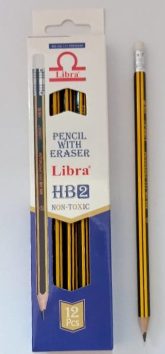 Libra HB-2 Pencils with Eraser 12pcs