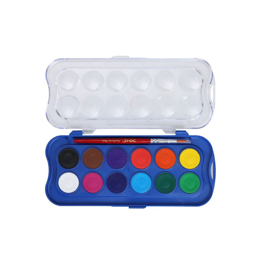 Doms Non-Toxic 23mm Water Colour Cake Set with Paint Brush
