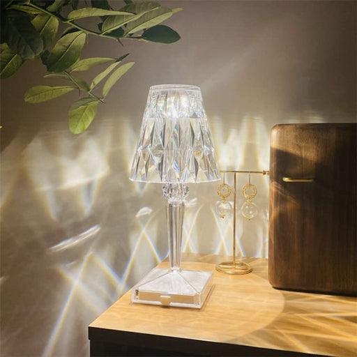 16 Color Portable Crystal Table Lamp, Touch Control Rechargeable Lamp