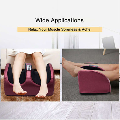 Shiatsu Mini Electric Foot Legs And Calf Massager Machine With Deep Heat Tissue Kneading Therapy Feet Pain Relief For Tired Muscles Red