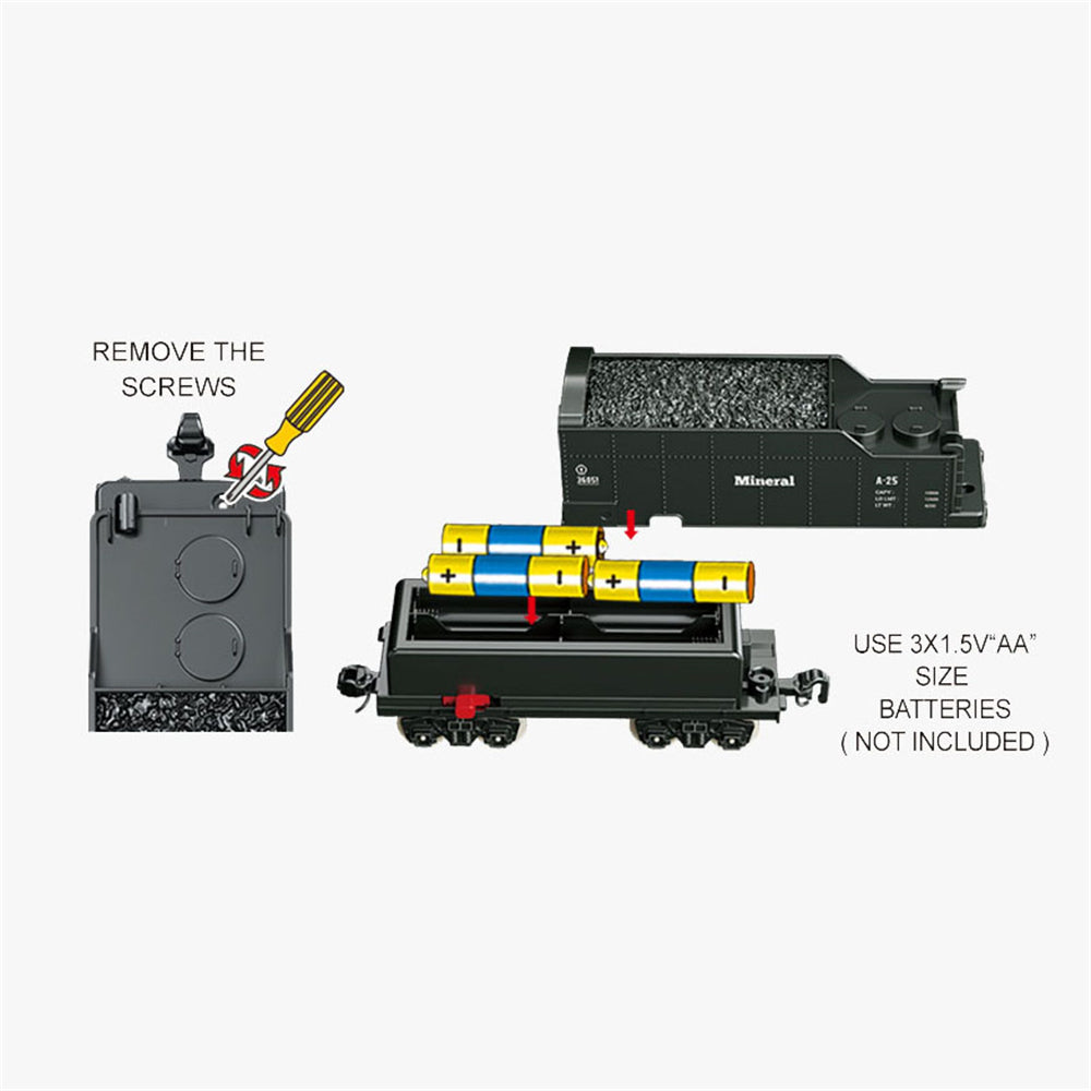 Christmas Electric Rail Train Set With Light Music DIY Assembly Track