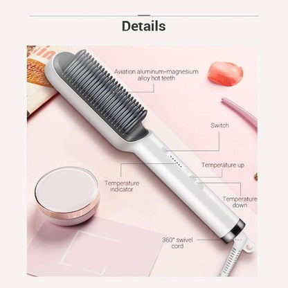 Hair Straightener Comb Brush for Men & Women, Hair Straightening and Smoothing Comb, Electric Straightener with 5 Temperature Control, Electric Hair Brush, Straight Comb