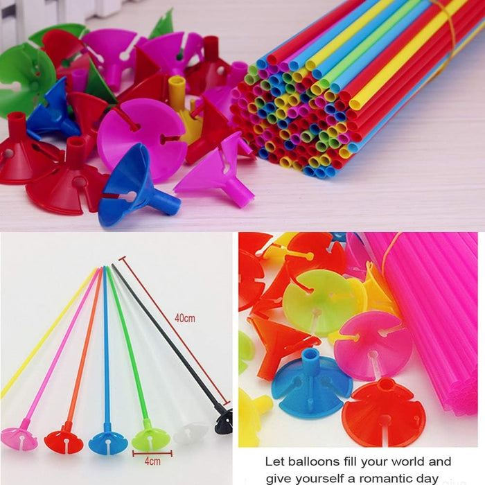 100 Pieces Balloon Sticks Holders with Cups