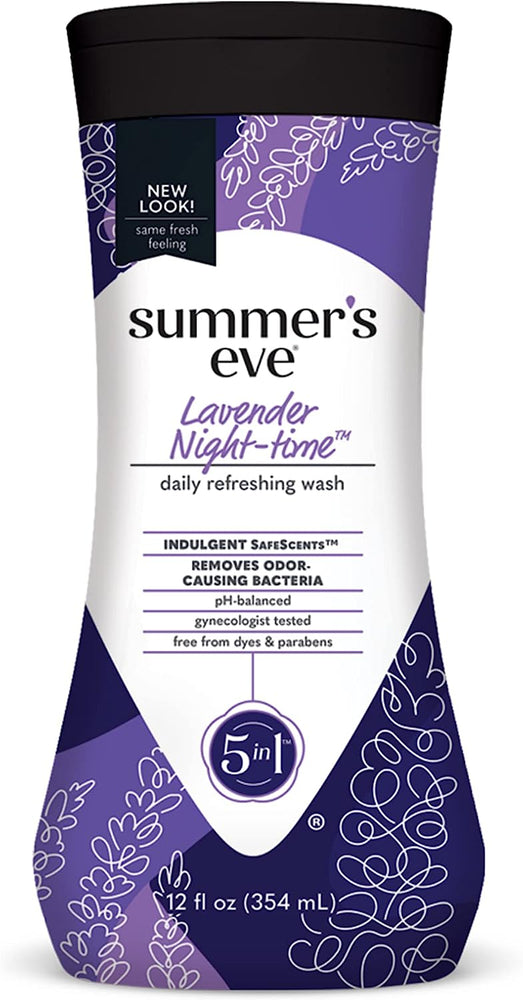 Summer's Eve Lavender Night-time Daily Refreshing All Over Feminine Body Wash, Removes Odor, pH balanced, 12 fl oz