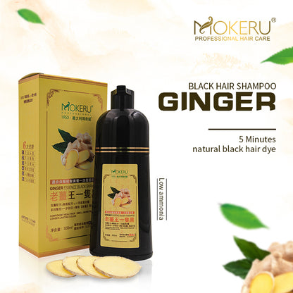 Ginger King Herbal Black Hair Dyeing Shampoo 500ml