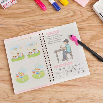 Sank Magic Reusable Practice Copybook for Kids - The Print Handwiriting Workbook-Reusable Writing Practice Book for Children