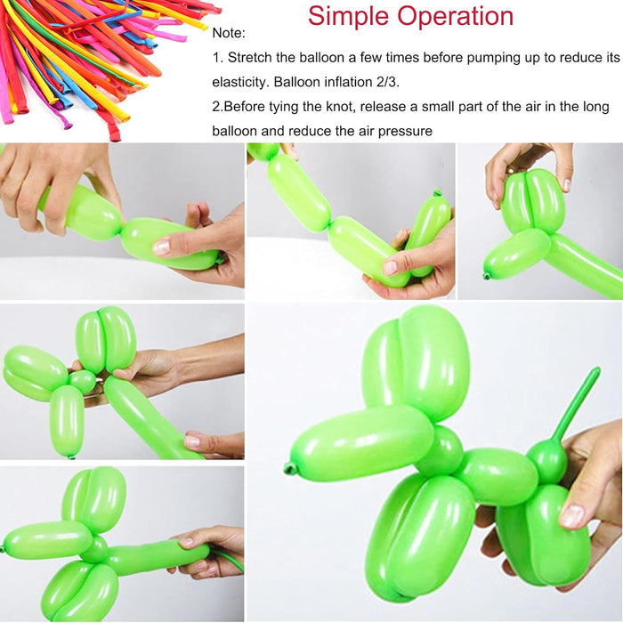 100 Pieces Colorful Long Balloons