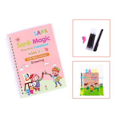Sank Magic Reusable Practice Copybook for Kids - The Print Handwiriting Workbook-Reusable Writing Practice Book for Children