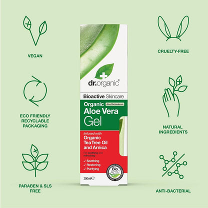 Dr.organic Organic Aloe Vera Gel With Organic Tea Tree Oil And Arnica 200ml
