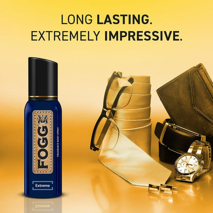 Fogg Extreme, No Gas Perfume Body Spray For Men, Long Lasting Deodorant, 120ml