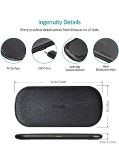 5-Coil Dual Fast Wireless Charging Pad Black