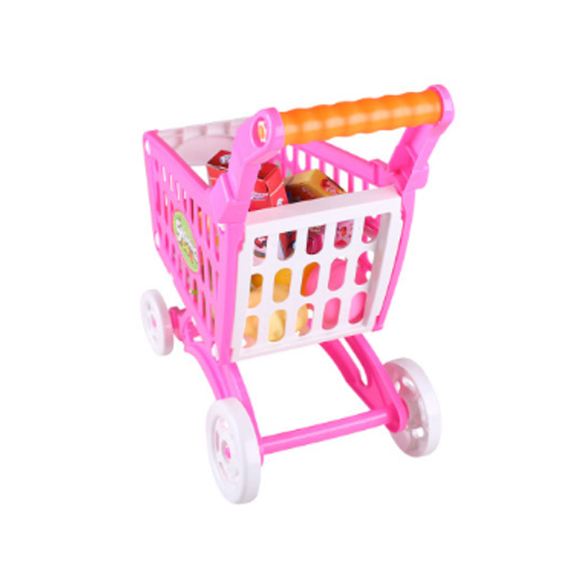 Kids Toys Funny Play House Simulation Shopping Cart Supermarket Vegetable Fruit Girl Mini Baby Hobby Trolley