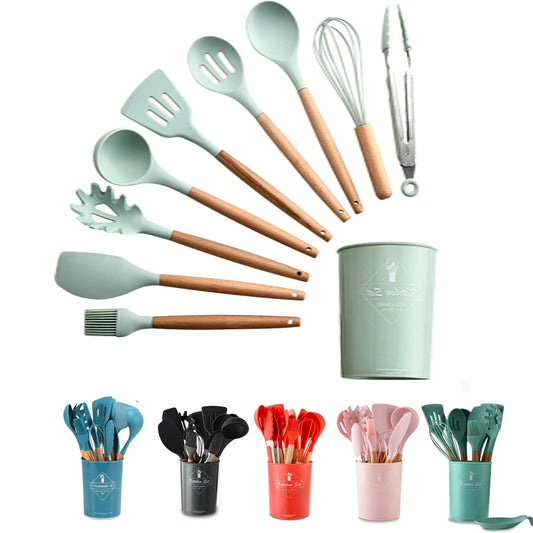 12 piece Silicone Kitchen Cooking Utensils Tools Set Non-stick Kitchenware Cookware Set Kitchen Accessories Gadgets Appliances