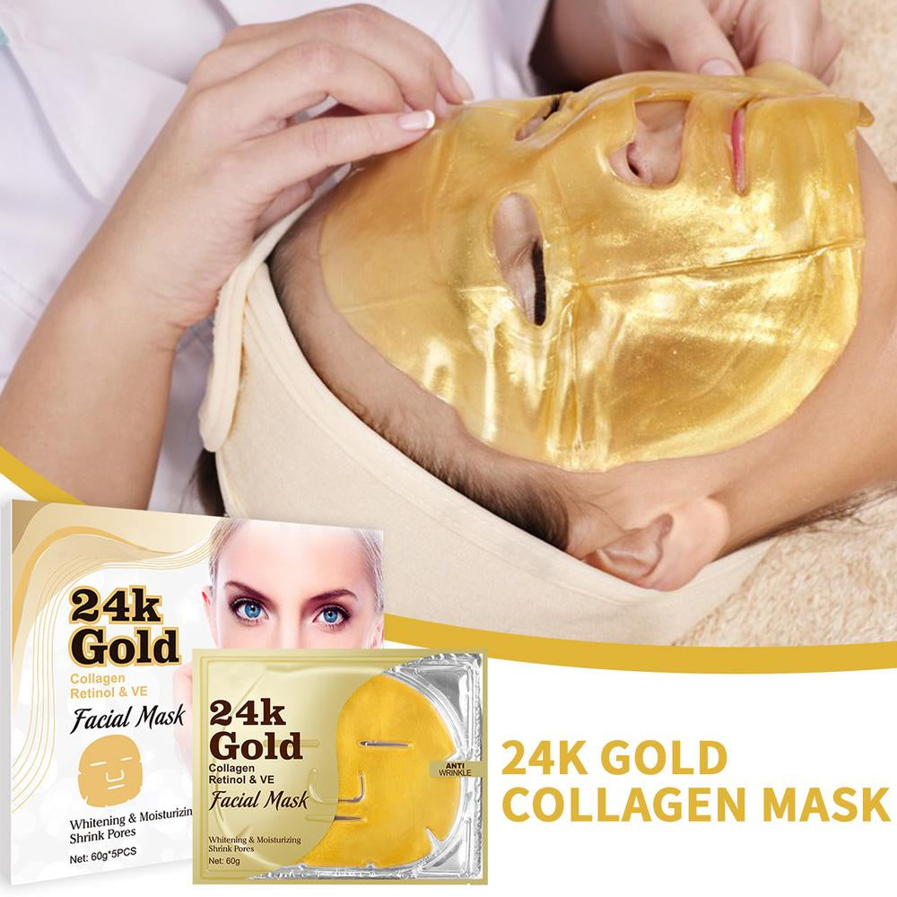24K gold active face mask whitening sheet mask Anti-aging anti-wrinkle remove blackhead fade spot brightening mask skin care