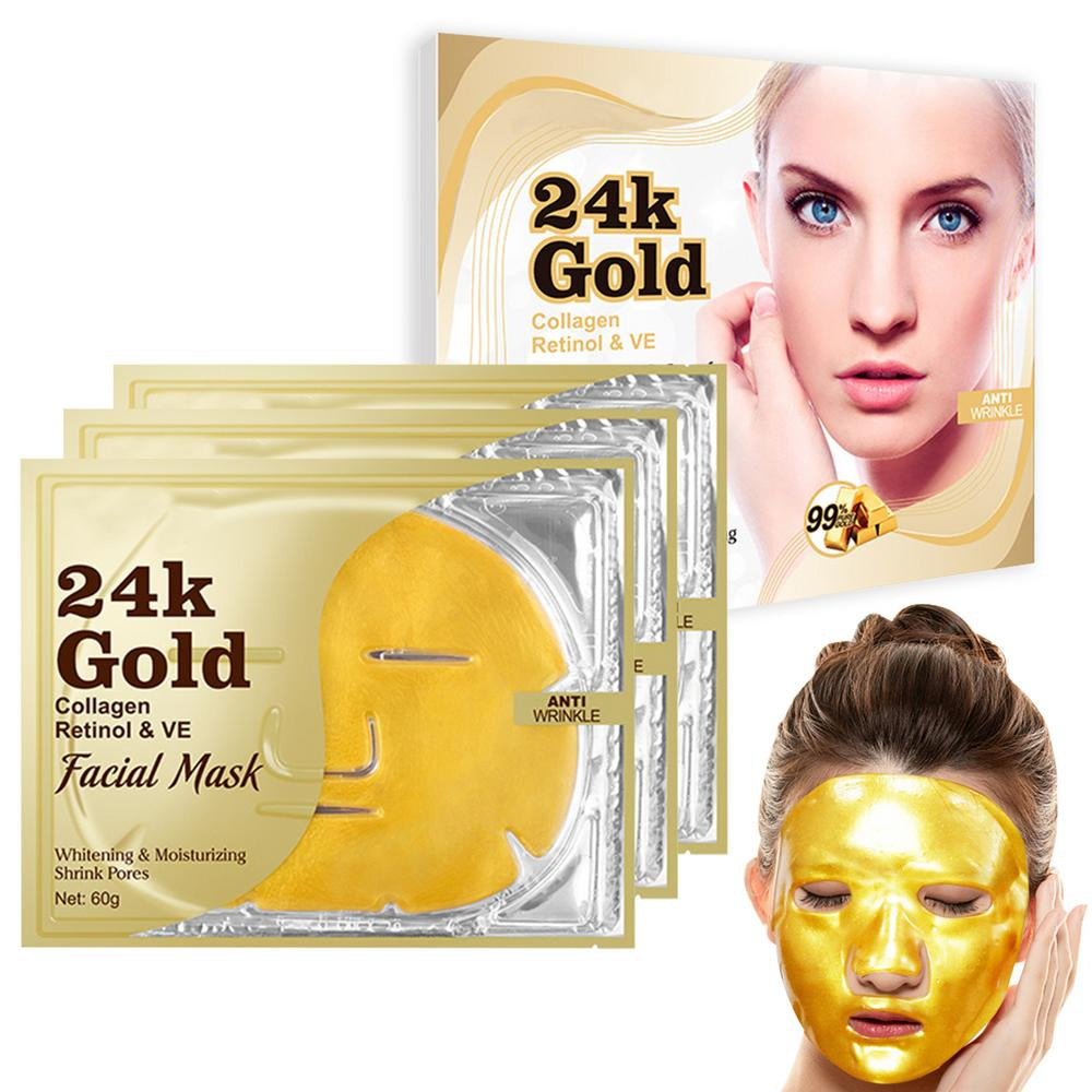 24K gold active face mask whitening sheet mask Anti-aging anti-wrinkle remove blackhead fade spot brightening mask skin care