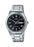 Men's Leather Strap Analog Quartz Watch MTP-V006D-1BUDF - 42 mm - Silver