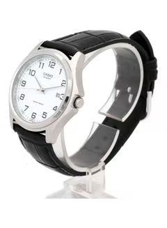 Women's Water Resistant Leather Analog Watch MTP-1183E-7BDF - 38 mm - Black