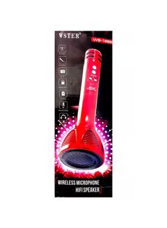 Wireless Microphone Bluetooth Speaker Red/Black