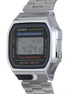 Men's Stainless Steel Digital Wrist Watch A168WA-1WDF Silver