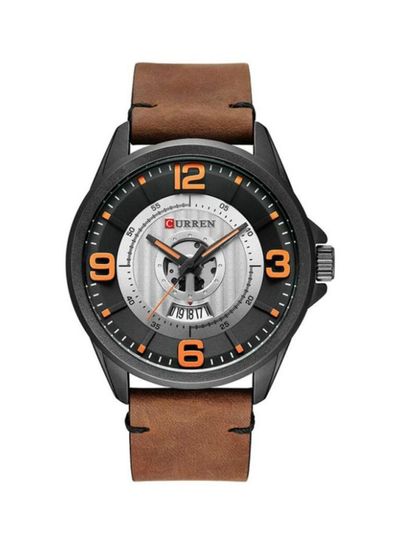 Men's Water Resistant Analog Wrist Watch 8305 - 45 mm - Coffee