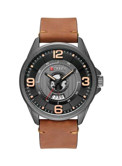 Men's Water Resistant Analog Wrist Watch 8305 - 45 mm - Brown