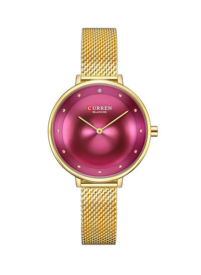 Women's Water Resistant Analog Wrist Watch 9029 - 35 mm -Gold