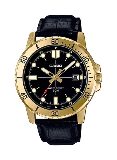 Men's Water-Resistant Analog Watch MTP-VD01GL-1EVUDF - 45 mm - Black