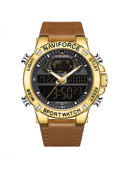 Men's Leather Analog/Digital Wrist Watch NF9164 RG/B/D.BN
