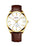 Men's Leather Strap Analog Wrist Watch M-8365-4 - 41 mm - Brown