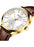Men's Leather Strap Analog Wrist Watch M-8365-4 - 41 mm - Brown