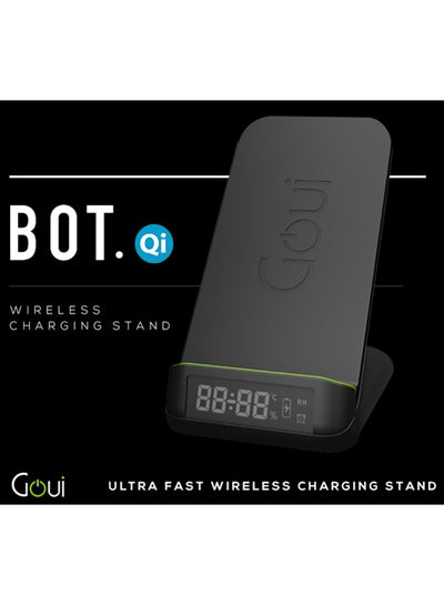 Goui 15W Ultra Fast Wireless Charging Stand With Clock Black