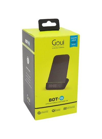 Goui 15W Ultra Fast Wireless Charging Stand With Clock Black