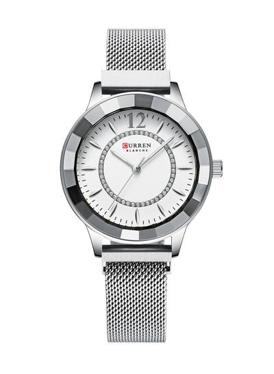 Women's Waterproof Chic Stainless Steel Magnetic Mesh BAnd Quartz Watch 9066 - 36 mm - Silver