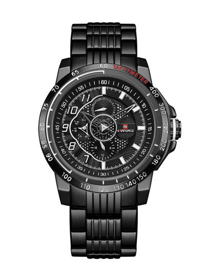 Men's Stainless Steel Analog Wrist Watch NF9180 B/W/B - 47 mm - Black