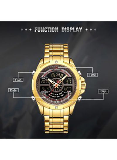 Men's Stainless Steel Analog & Digital Wrist Watch NF9170 G/CE - 45 mm - Gold