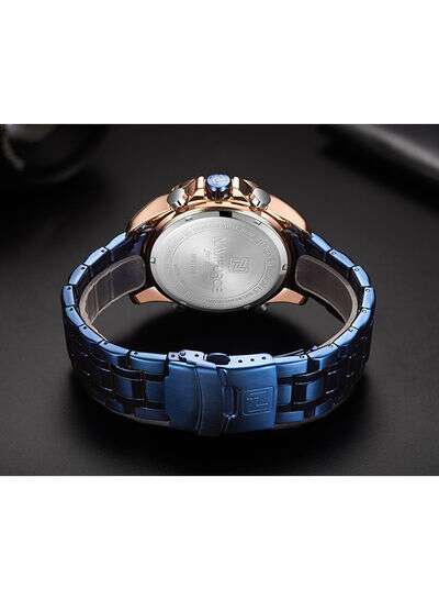 Men's Stainless Steel Analog & Digital Wrist Watch NF9170 RG/BE - 45 mm - Blue